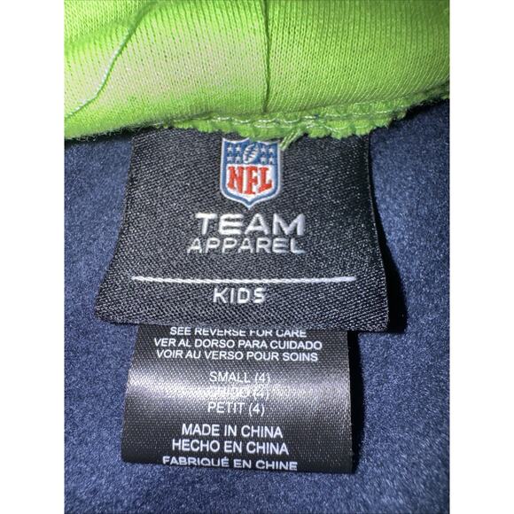 NFL Seattle Seahawks Kids Hoodie Sweatshirt Small (4) Blue Green Pocket NWOT - Picture 4 of 4